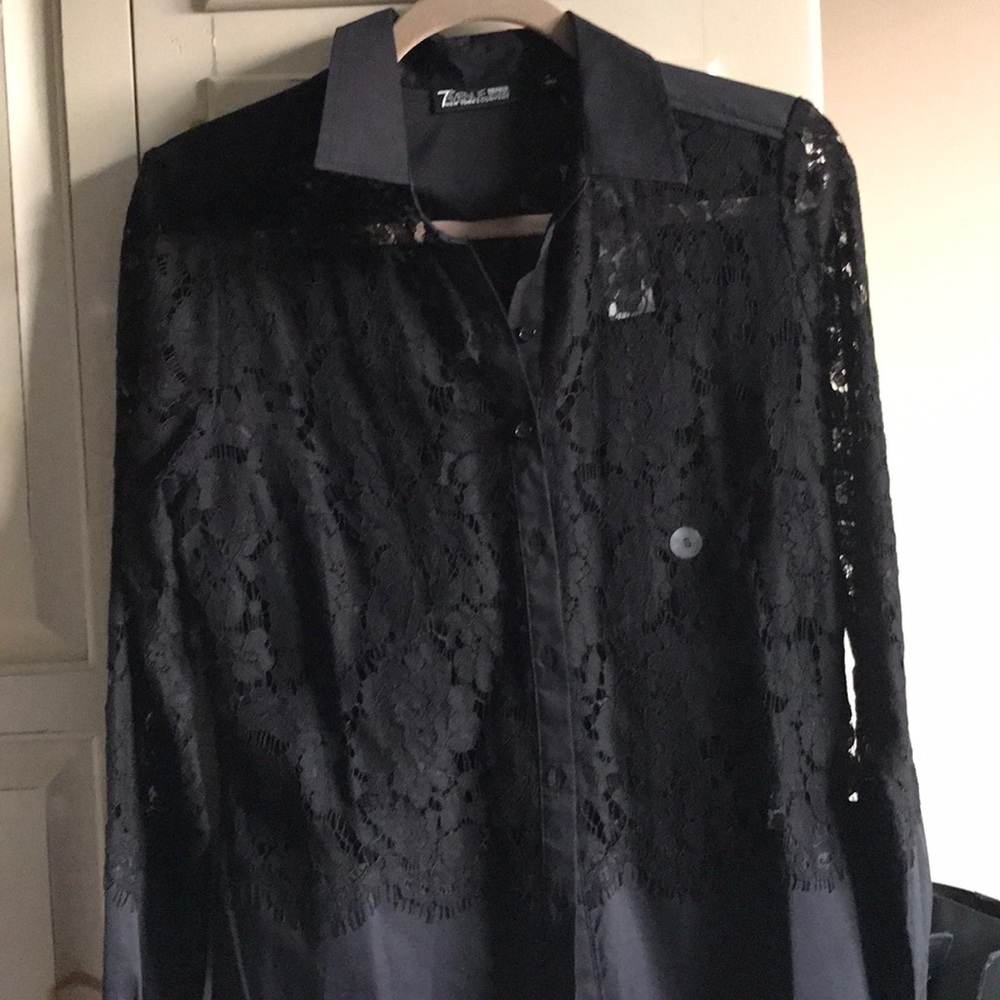 NY&Co sheer mace blouse